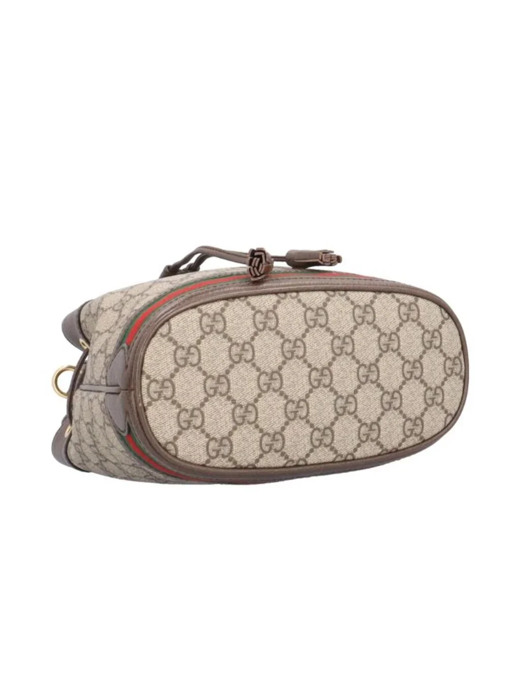 Gucci GG Rubaguet Odia Shoulder Bag Split Canvas Beige